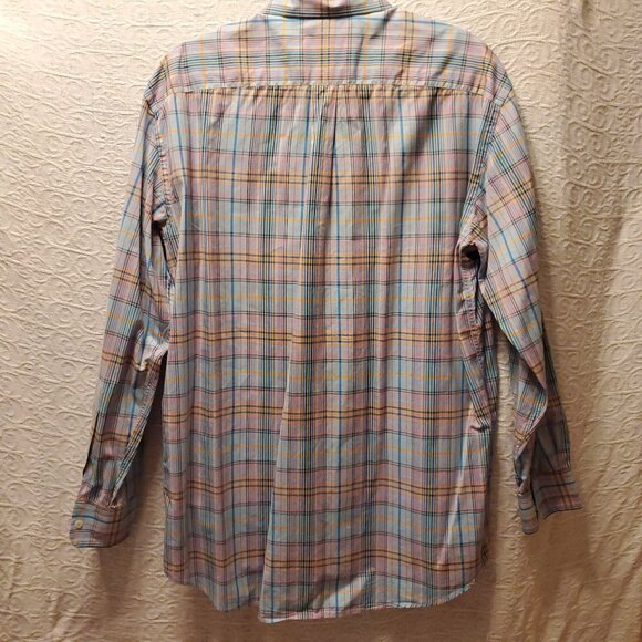 NWOT Como Sport  Men M Shirt Italian 100%Cotton PocketMatched Plaid xtra Buttons - Picture 6 of 8